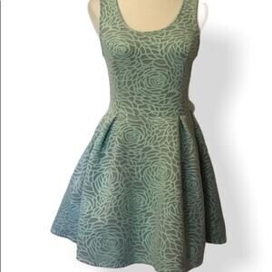 Medium klaxons gray and green sleeveless dress with pockets